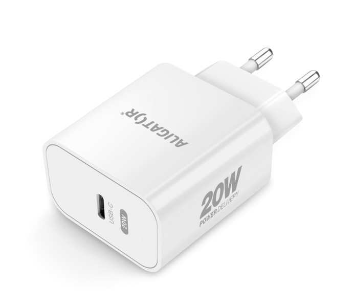 ALIGATOR PD 20W rýchlonabíjačka USB-C, kábel USB-C/USB-C, biela