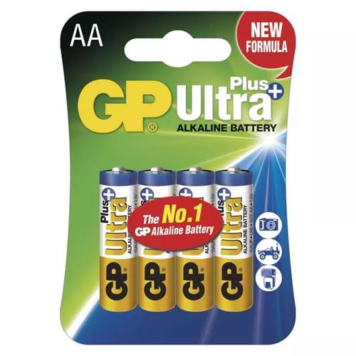 Alkalická batéria GP Ultra Plus LR6 (AA), 4 ks v blistri 1017214000