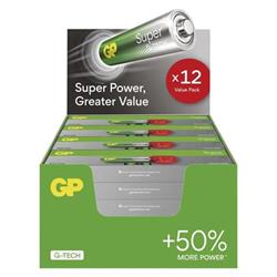 Alkalická baterie GP Super AA (LR6), 12Ks blistr