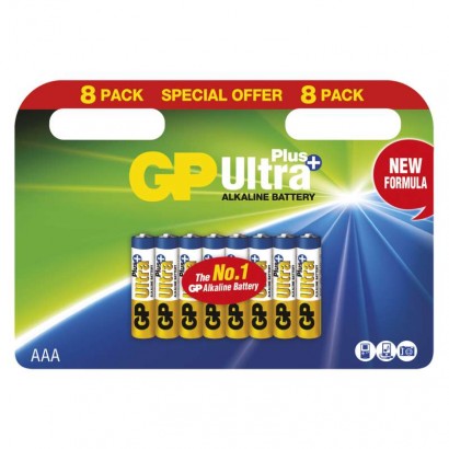 Alkalická baterie GP Ultra Plus AAA (LR03) 8Ks