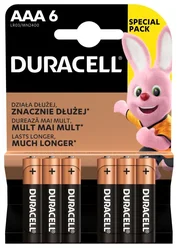 Alkalické batérie Duracell Basic, 6 ks (AAA)