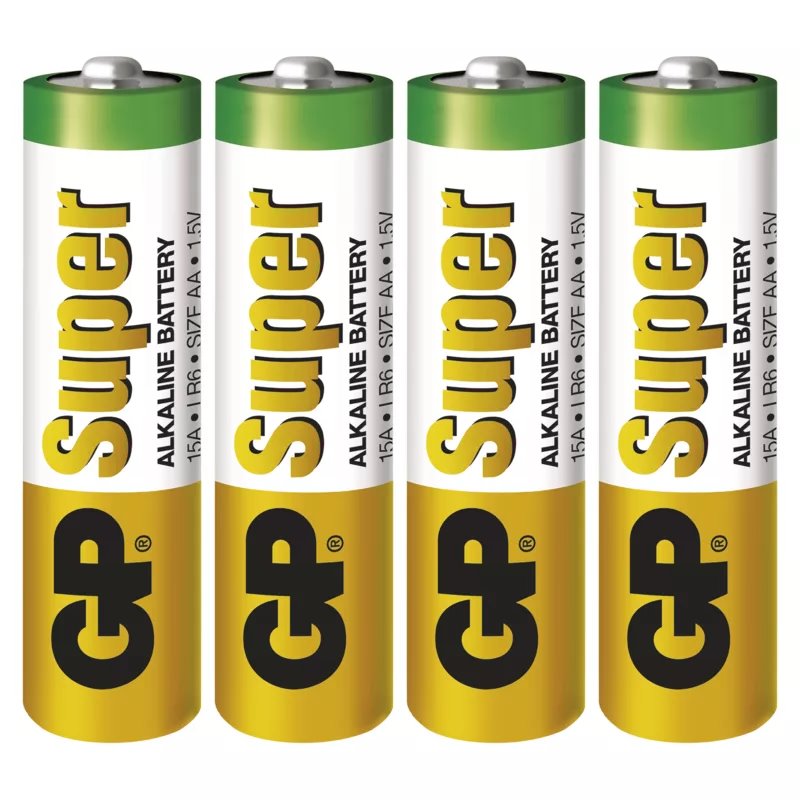 Alkalické batérie GP Super AA (LR6), 4 ks