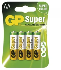 Alkalické batérie GP Super AA (LR6), 4 ks
