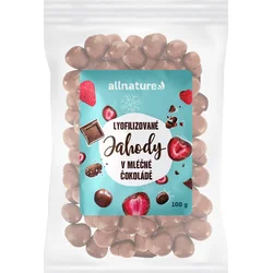 Allnature Mrazem sušené jahody v mléčné čokoládě 100 g