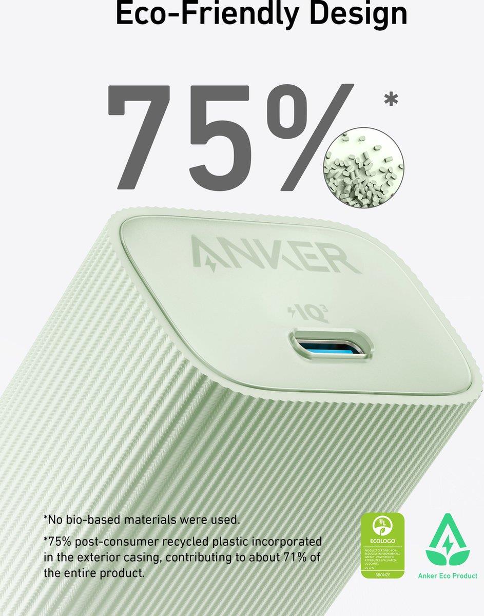 Anker 511 Nano 4 30W nabíjačka USB-C zelená