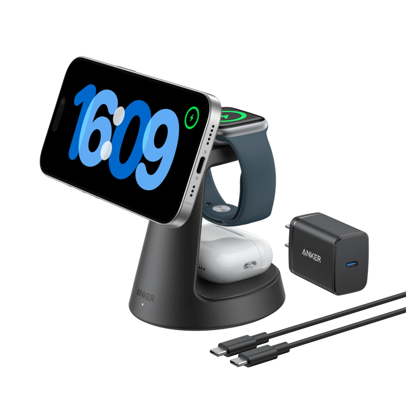 Anker MagGo B25M4 15W bezdrôtová nabíjačka čierna
