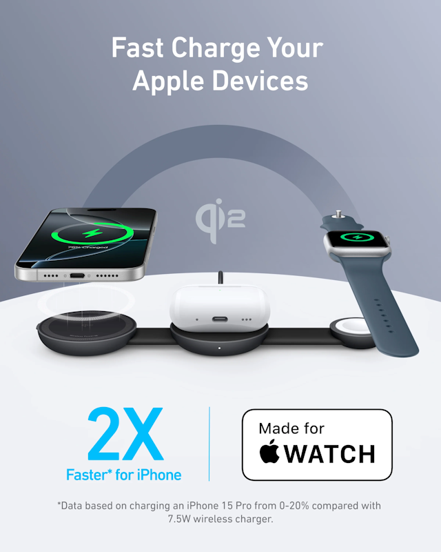 Anker MagGo B25M8 15W bezdrôtová nabíjačka čierna