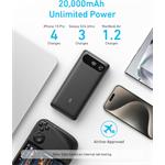 Anker Power Bank 20000mAh, 87W, s vestavěným USB-C kabelem, černá