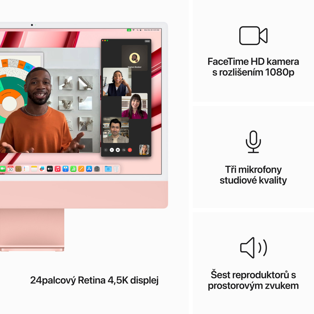 Apple iMac 24" M3 CZ Růžový (MQRT3CZ/A)