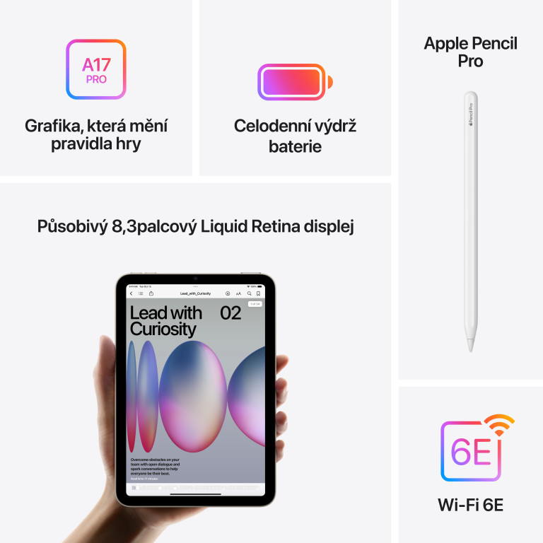 Apple iPad mini Wi-Fi 128 GB - Fialový (2024)