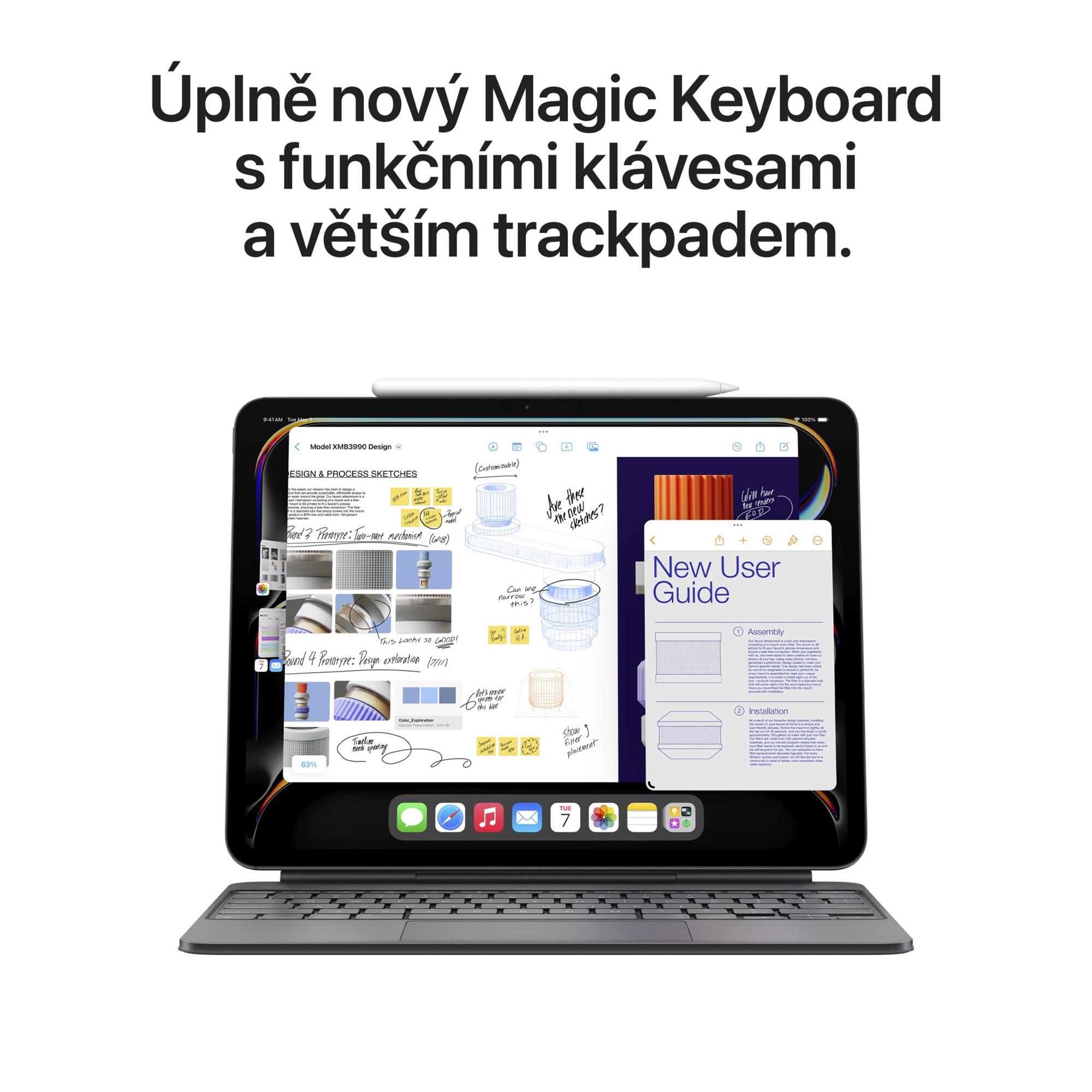Apple iPad Pro M4 2024 13" Wi-Fi + Cellular 1TB Strieborné sklo s nanotextúrou (MWT03HC/A)
