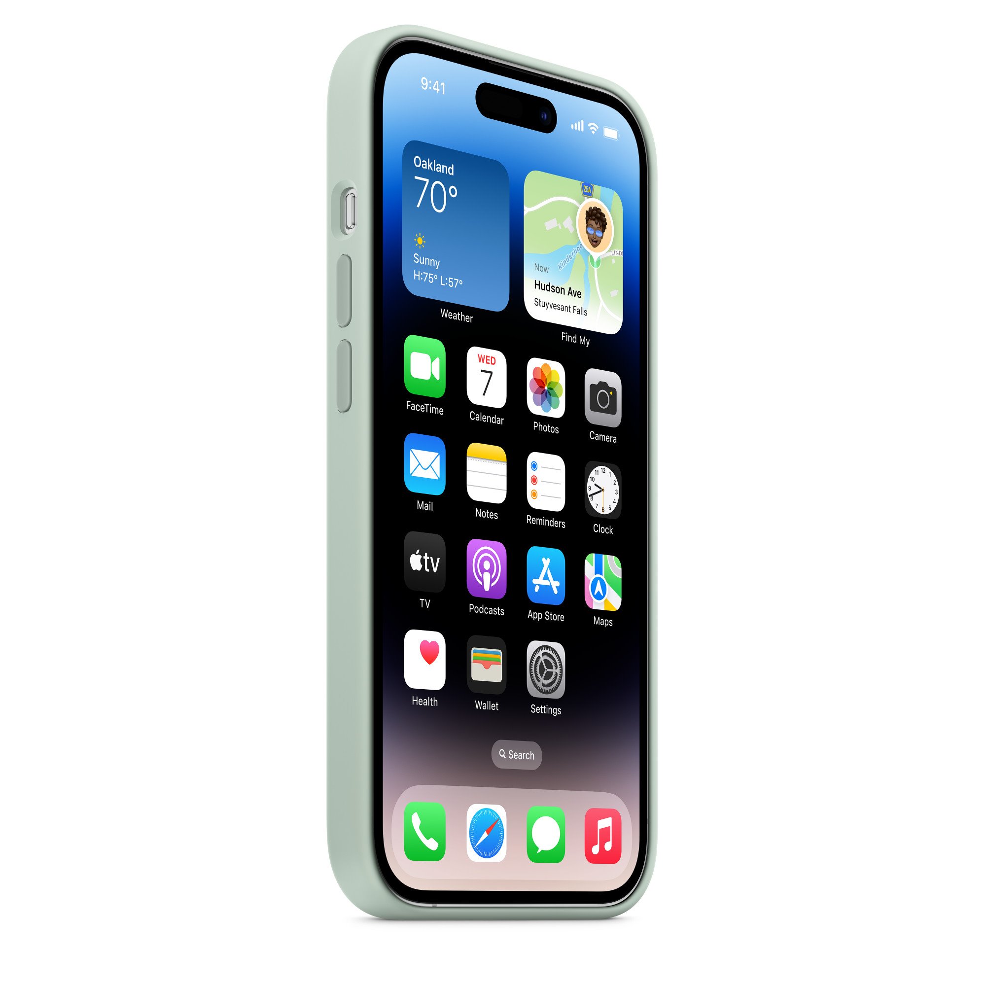 Apple iPhone silikonový kryt s MagSafe na iPhone 14 Pro, dužnatkově modrý