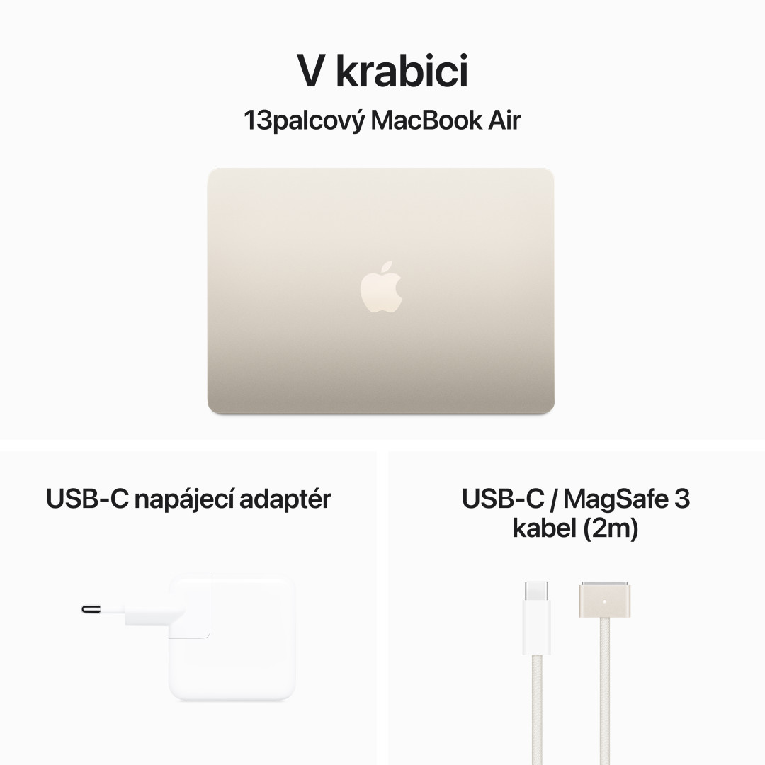Apple MacBook Air 13'',M3 8-core CPU/8-core GPU,256GB,8GB,Starlight (mrxt3cz/a)