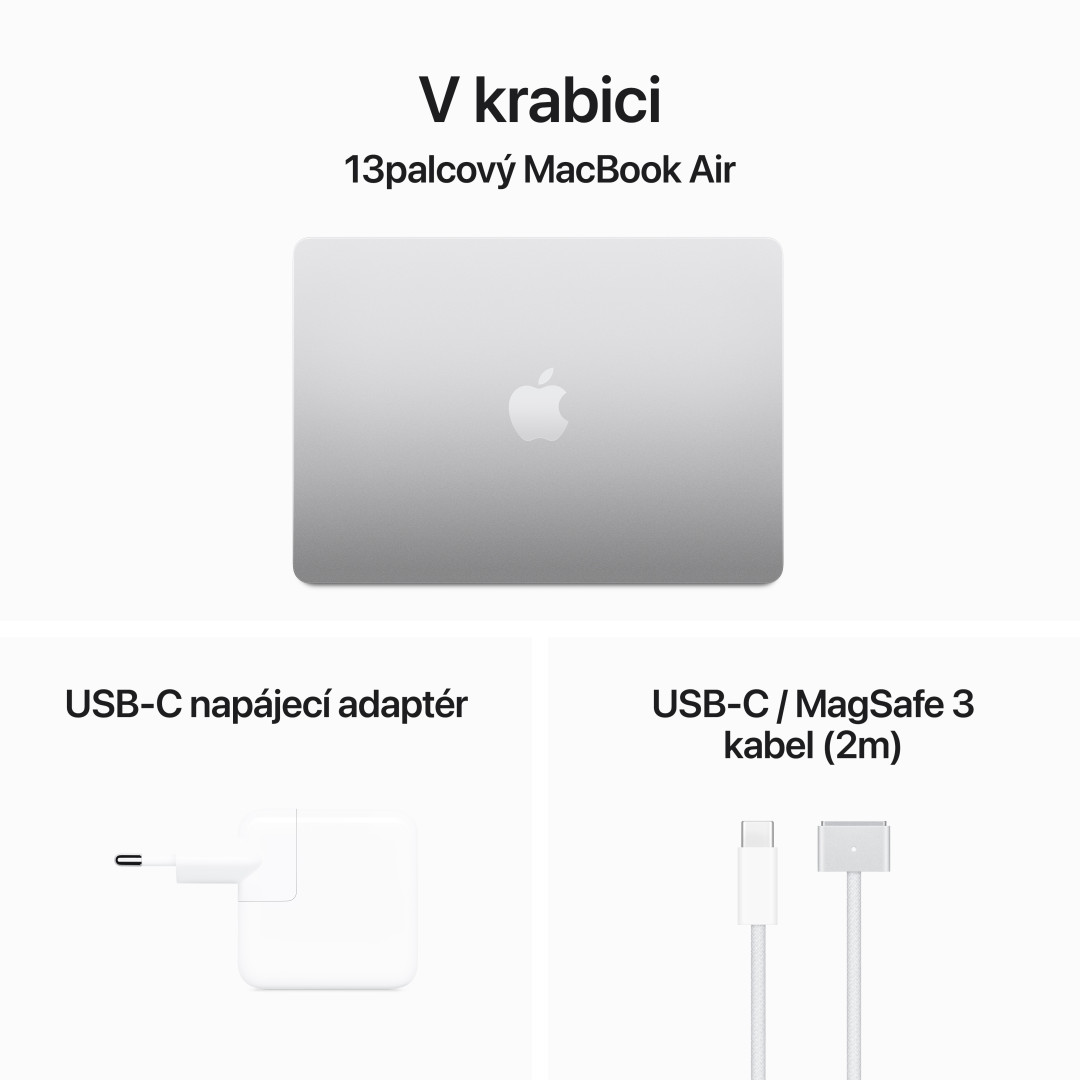 Apple MacBook Air 13'',M3 8-jadrový CPU/10-jadrový GPU,512 GB,16 GB,Strieborný (mxct3cz/a)