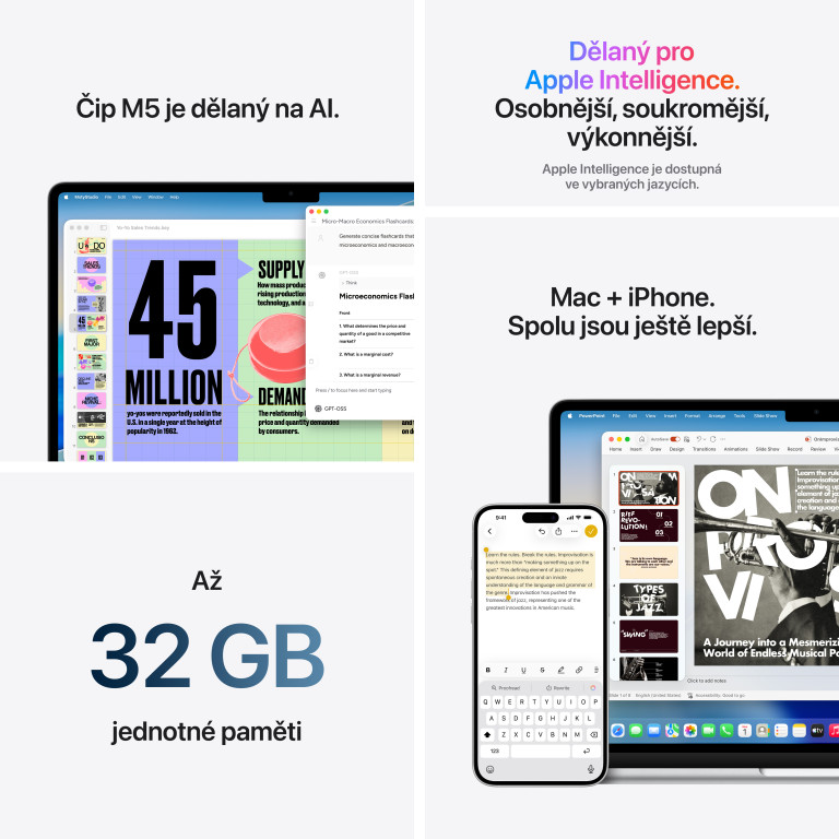Apple MacBook Air 13" M5 24 GB, 1 TB SSD, polnočná čierna
