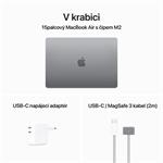 Apple MacBook Air 15",M2 8-core CPU/10-core GPU,8GB,256GB,Space Grey,CZ (MQKP3CZ/A)