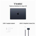 Apple MacBook Air 15",M2 8-jadrový CPU/10-jadrový GPU,8 GB,256 GB,Polnoc,CZ (MQKW3CZ/A)