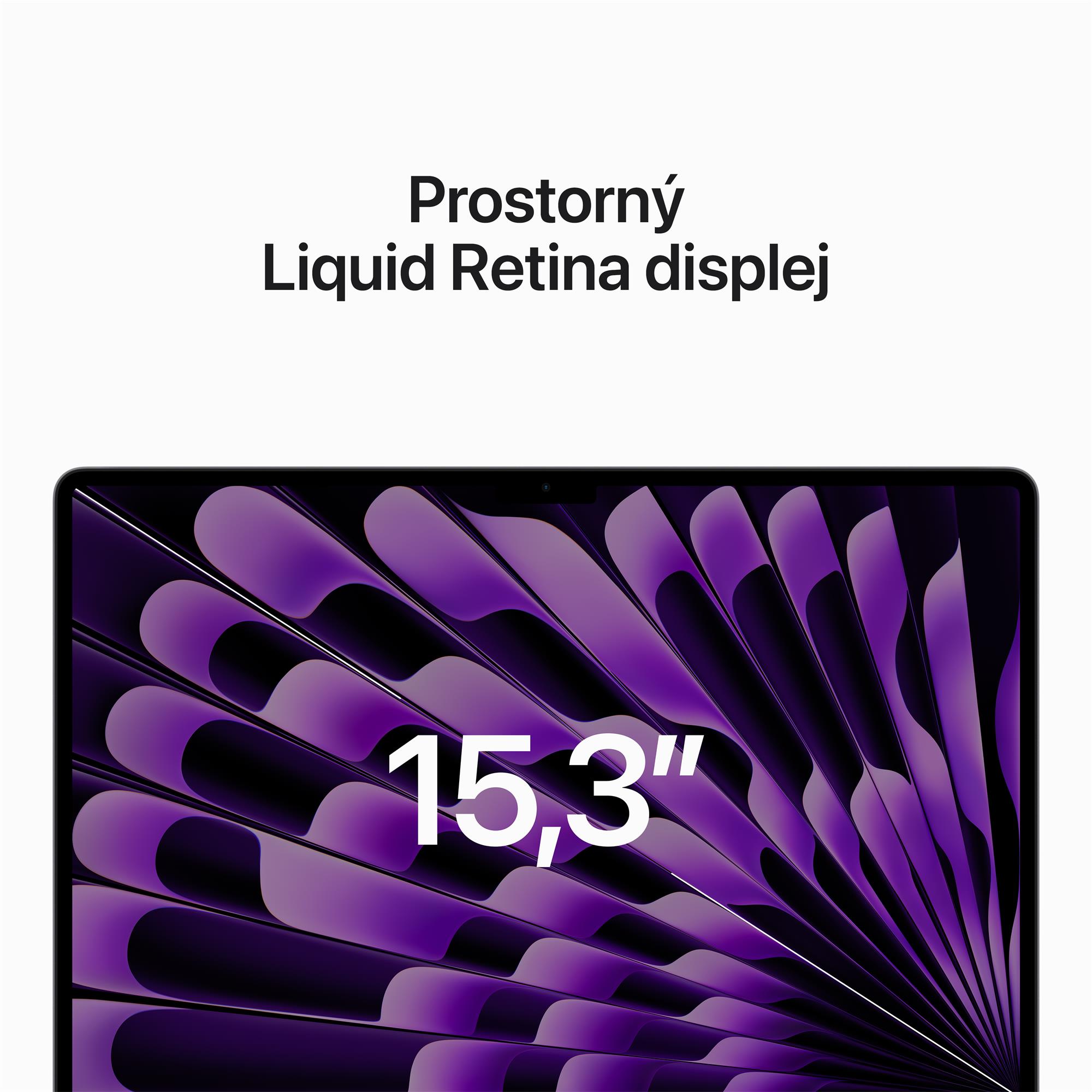 Apple MacBook Air 15",M2 8-jadrový CPU/10-jadrový GPU,8 GB,256 GB,Vesmírne sivá,CZ (MQKP3CZ/A)