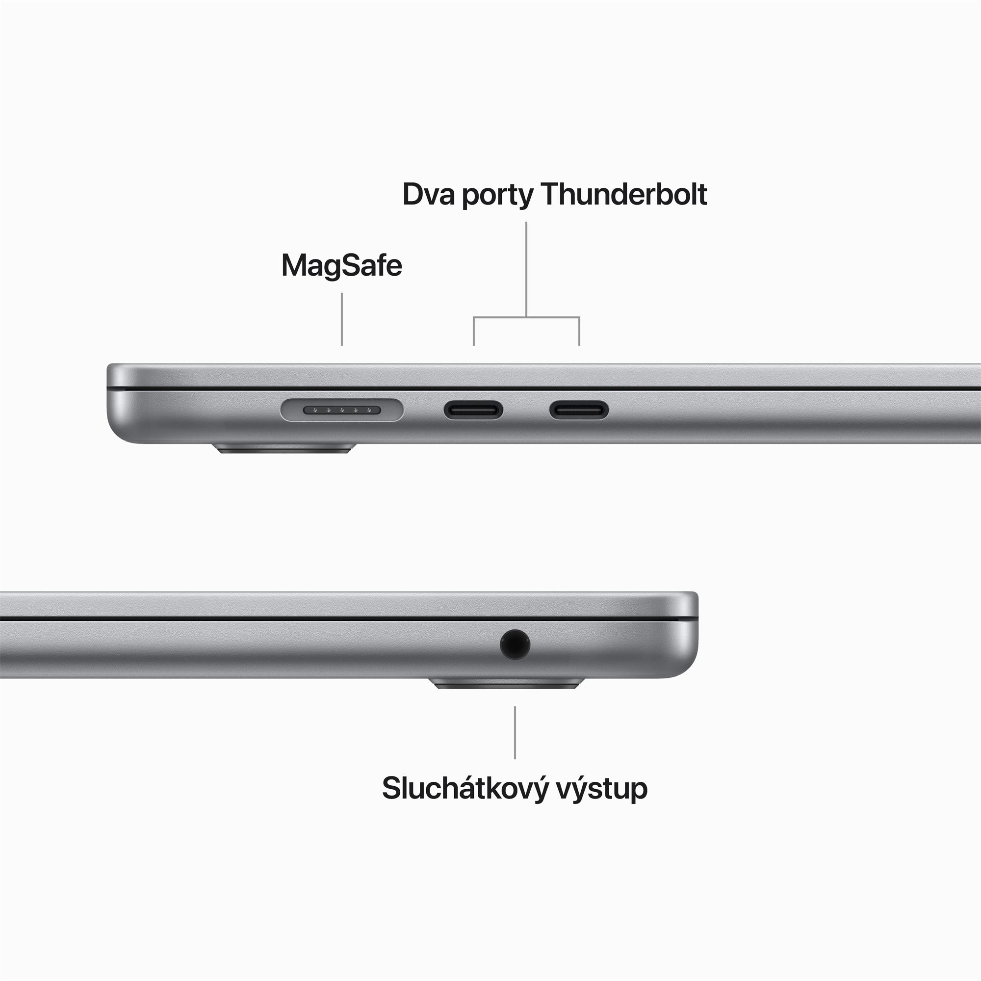 Apple MacBook Air 15",M2 8-jadrový CPU/10-jadrový GPU,8 GB,256 GB,Vesmírne sivá,CZ (MQKP3CZ/A)