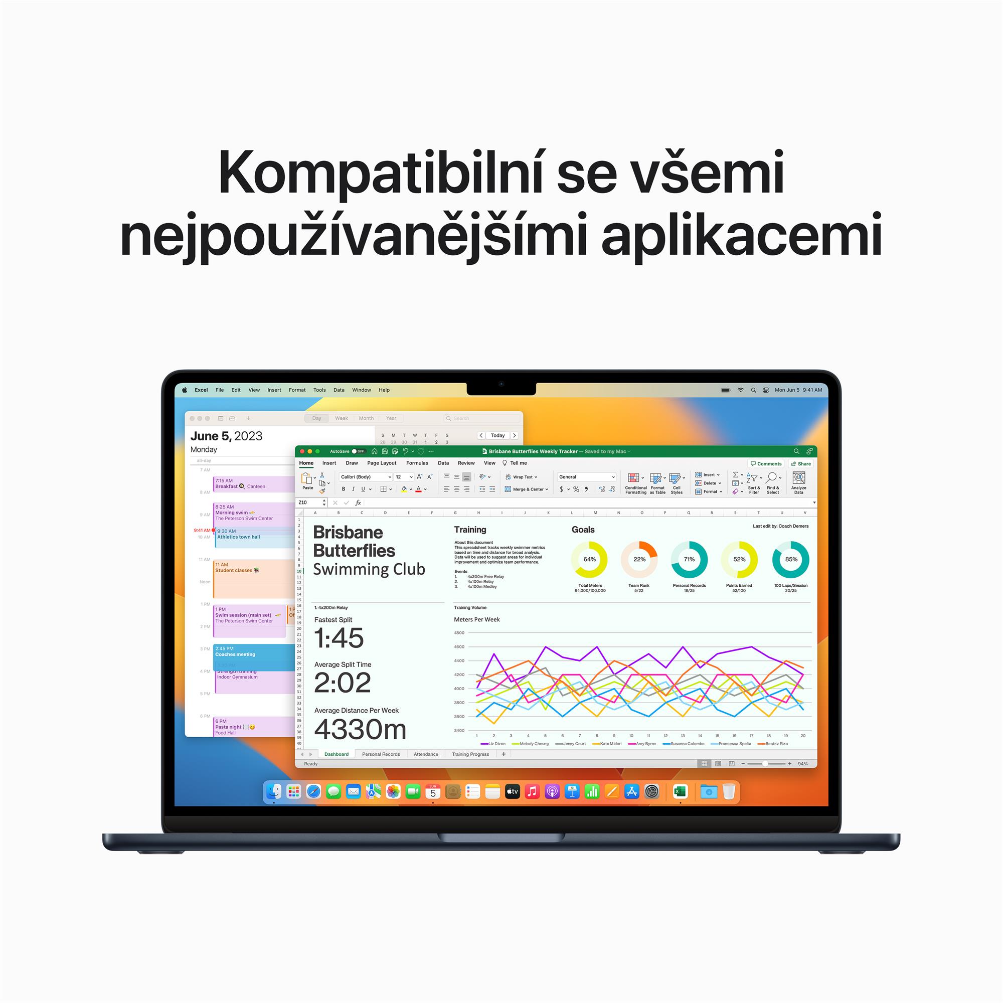 Apple MacBook Air 15",M2 8-jadrový CPU/10-jadrový GPU,8 GB,512 GB,Polnoc,CZ (MQKX3CZ/A)