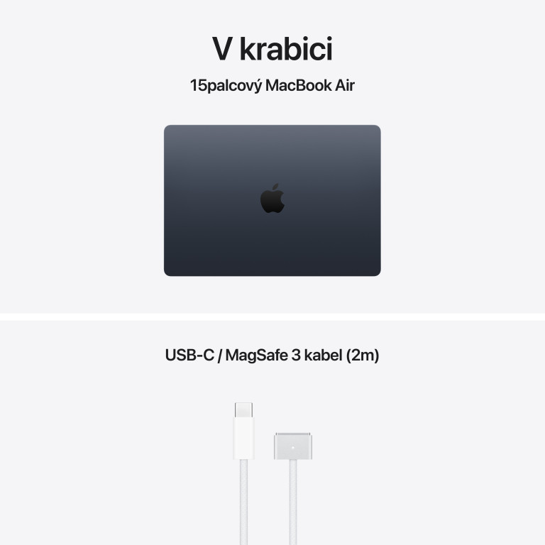 Apple MacBook Air 15" M5 16GB, 512GB SSD, půlnoční černá