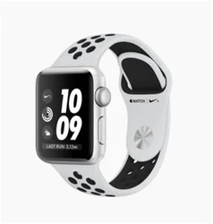 APPLE Watch Nike+ GPS, 38mm Silver Aluminium Case with Pure Platinum/Black Nike Sport Band