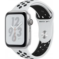 APPLE Watch Nike+ Series 4 GPS, 44mm Silver Aluminium Case with Pure Platinum/Black Nike Sport Band