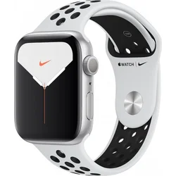 APPLE Watch Nike Series 5 GPS, 44mm Silver Aluminium Case with Pure Platinum/Black Nike Sport Band