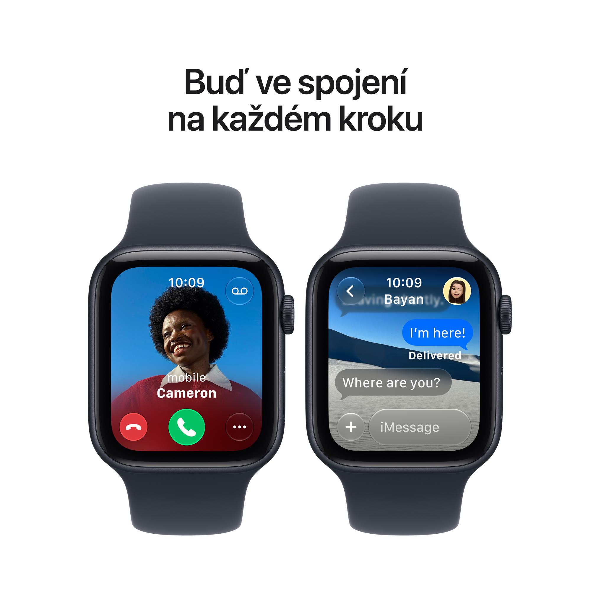 Apple Watch SE 3 GPS 40mm Midnight Aluminium Case with Navy Blue Sport Band - S/M