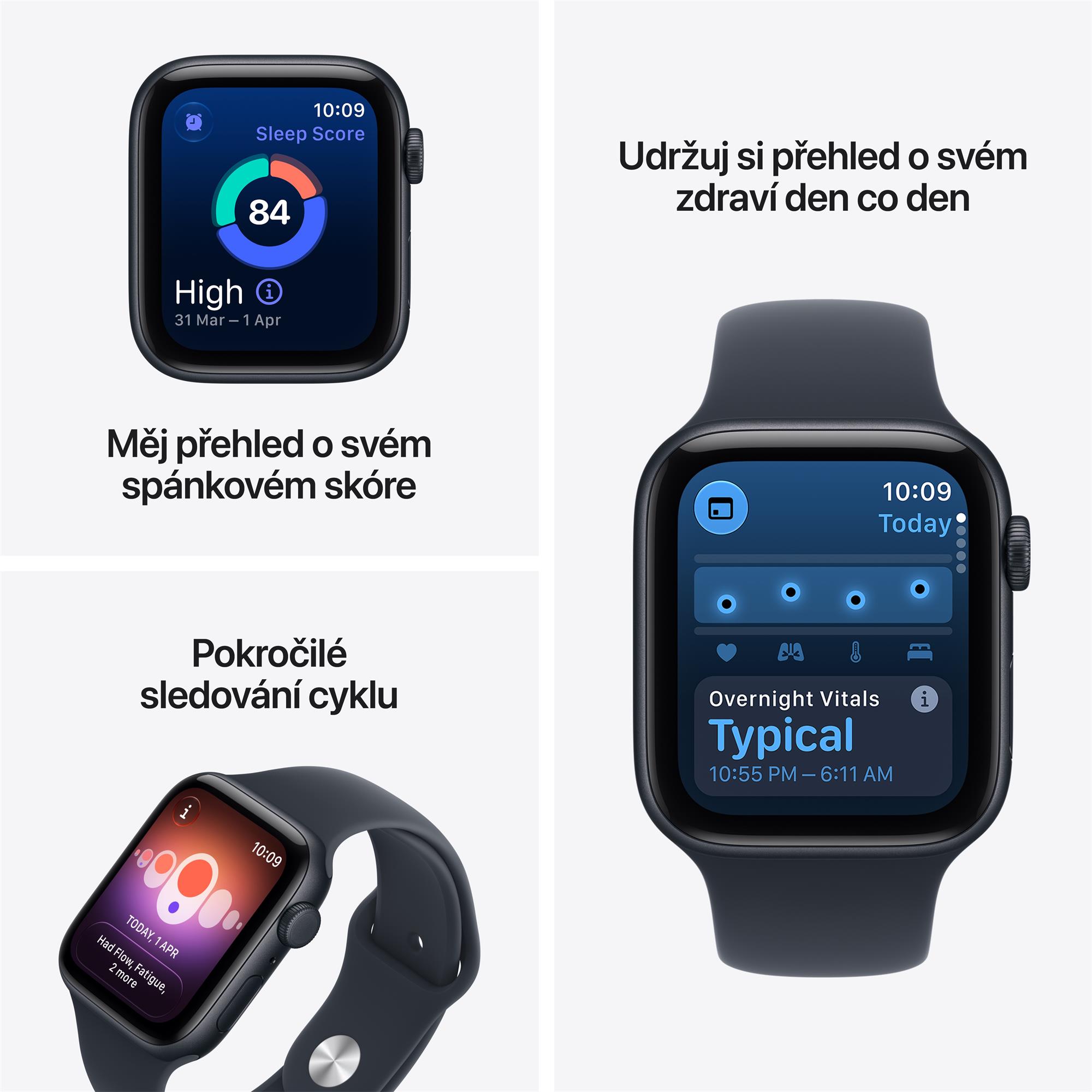 Apple Watch SE 3 GPS 40mm Starlight Aluminium Case with Sand Sport Band - M/L