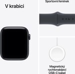 Apple Watch SE 3 GPS + Cellular 40mm Midnight Aluminium Case with Navy Blue Sport Band - S/M