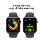 Apple Watch SE 3 GPS + Cellular 44 mm, puzdro v farbe Midnight Aluminium s modrým športovým remienkom – S/M