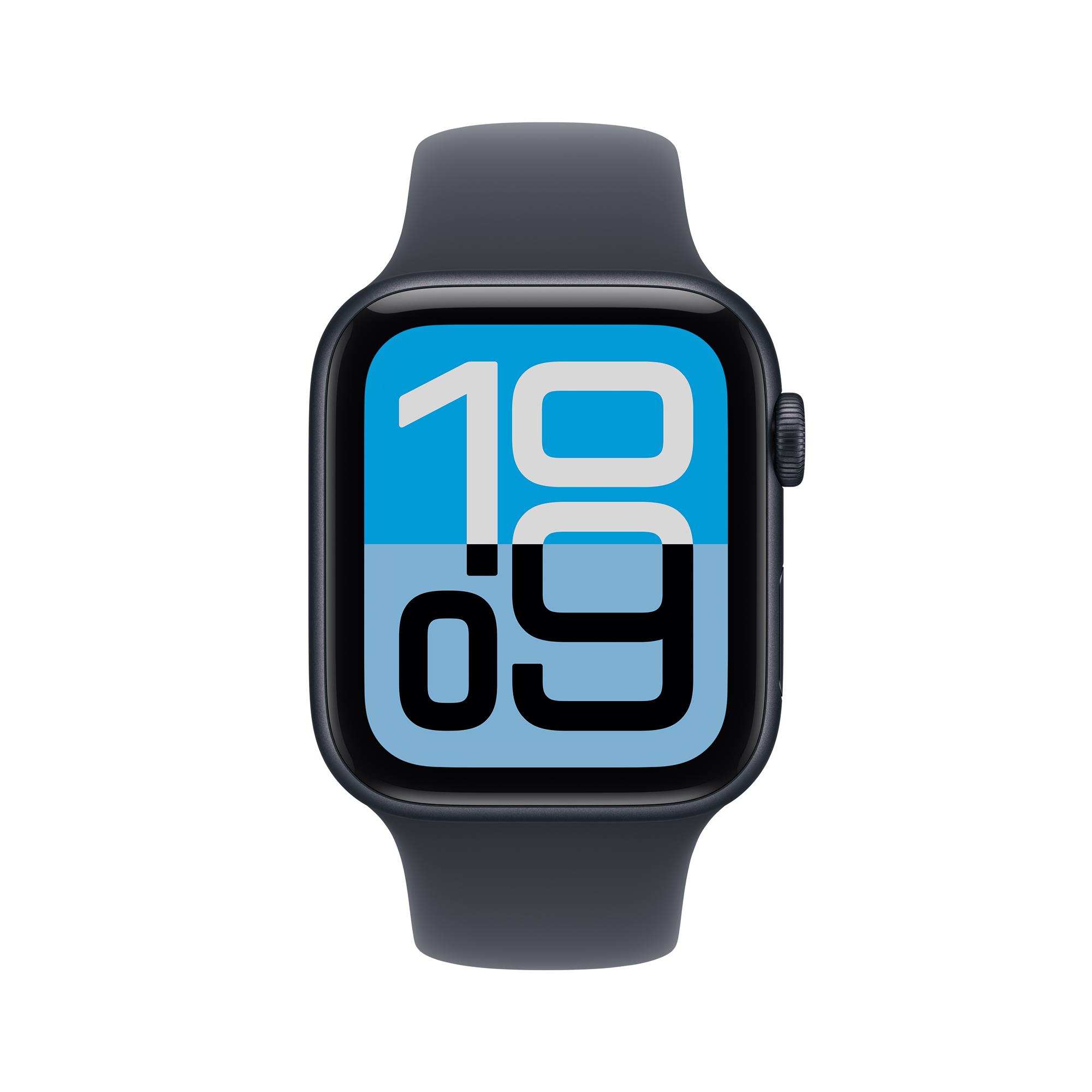 Apple Watch SE 3 GPS + Cellular 44mm Midnight Aluminium Case with Navy Blue Sport Band - M/L