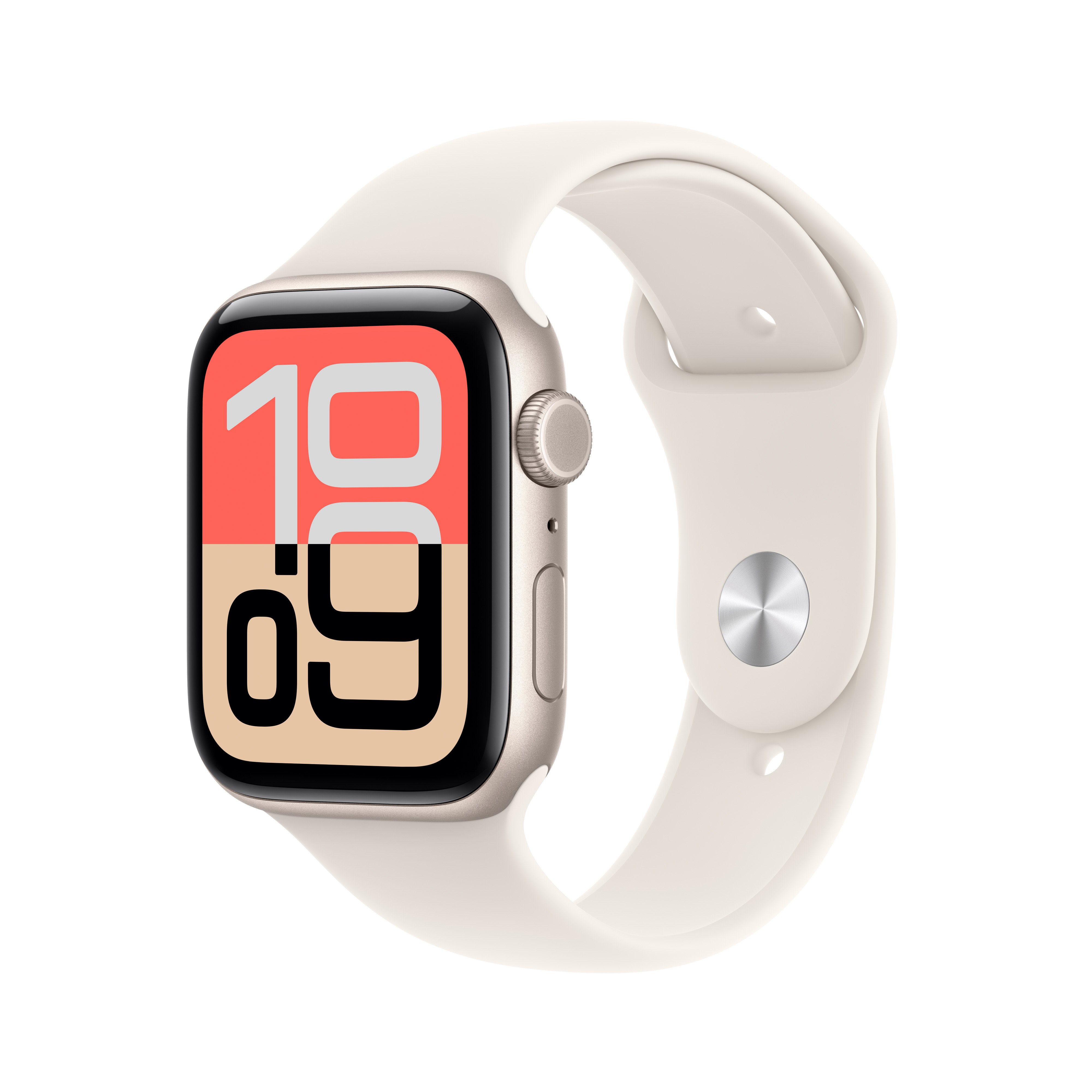 Apple Watch SE 3 GPS + Cellular 44mm Starlight Aluminium Case with Sand Sport Band - M/L