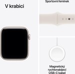 Apple Watch SE 3 GPS + Cellular 44mm Starlight Aluminium Case with Sand Sport Band - S/M