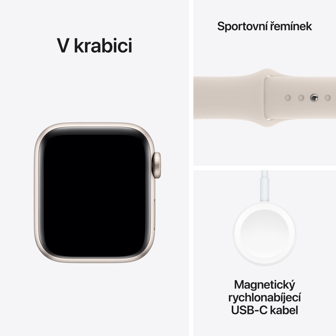Apple Watch SE 40 mm Star White Aluminium s bielym športovým remienkom - S/M