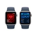 Apple Watch SE 40 mm strieborné hliníkové so športovým remienkom v búrkovo modrej farbe - S/M