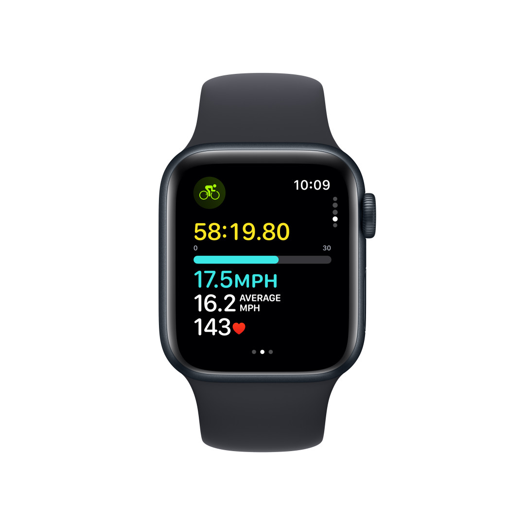 Apple Watch SE 40mm Temně inkoustový hliník s temně inkoustovým sportovním řemínkem - M/L