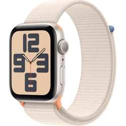 Apple Watch SE 44mm Hvězdně bílý hliník s hvězdně bílým provlékacím sportovním řemínkem