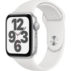 APPLE Watch SE 44mm Silver Aluminium Case with White Sport Band - Regular