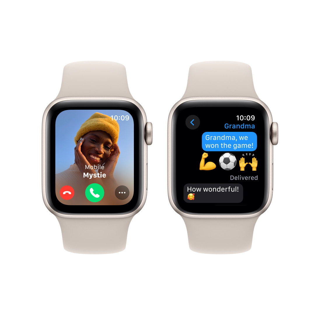 Apple Watch SE Cellular 40 mm Hviezdne biely hliník s hviezdne bielym športovým remienkom - M/L