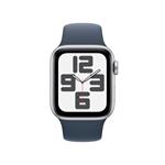 Apple Watch SE Cellular 40 mm strieborné hliníkové so športovým remienkom v búrkovo modrej farbe - S/M