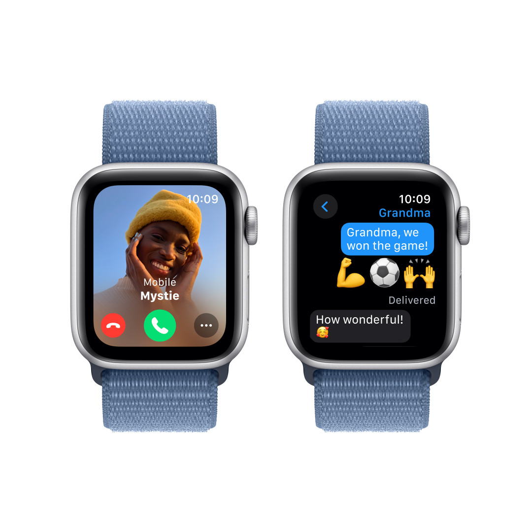 Apple Watch SE Cellular 40 mm Strieborný hliník s ľadovo modrým športovým remienkom