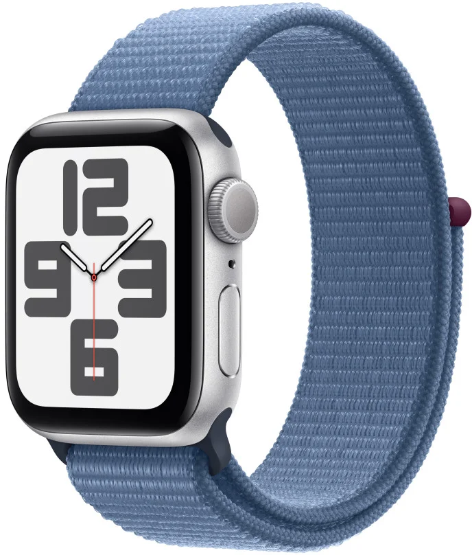 Apple Watch SE Cellular 40 mm Strieborný hliník s ľadovo modrým športovým remienkom
