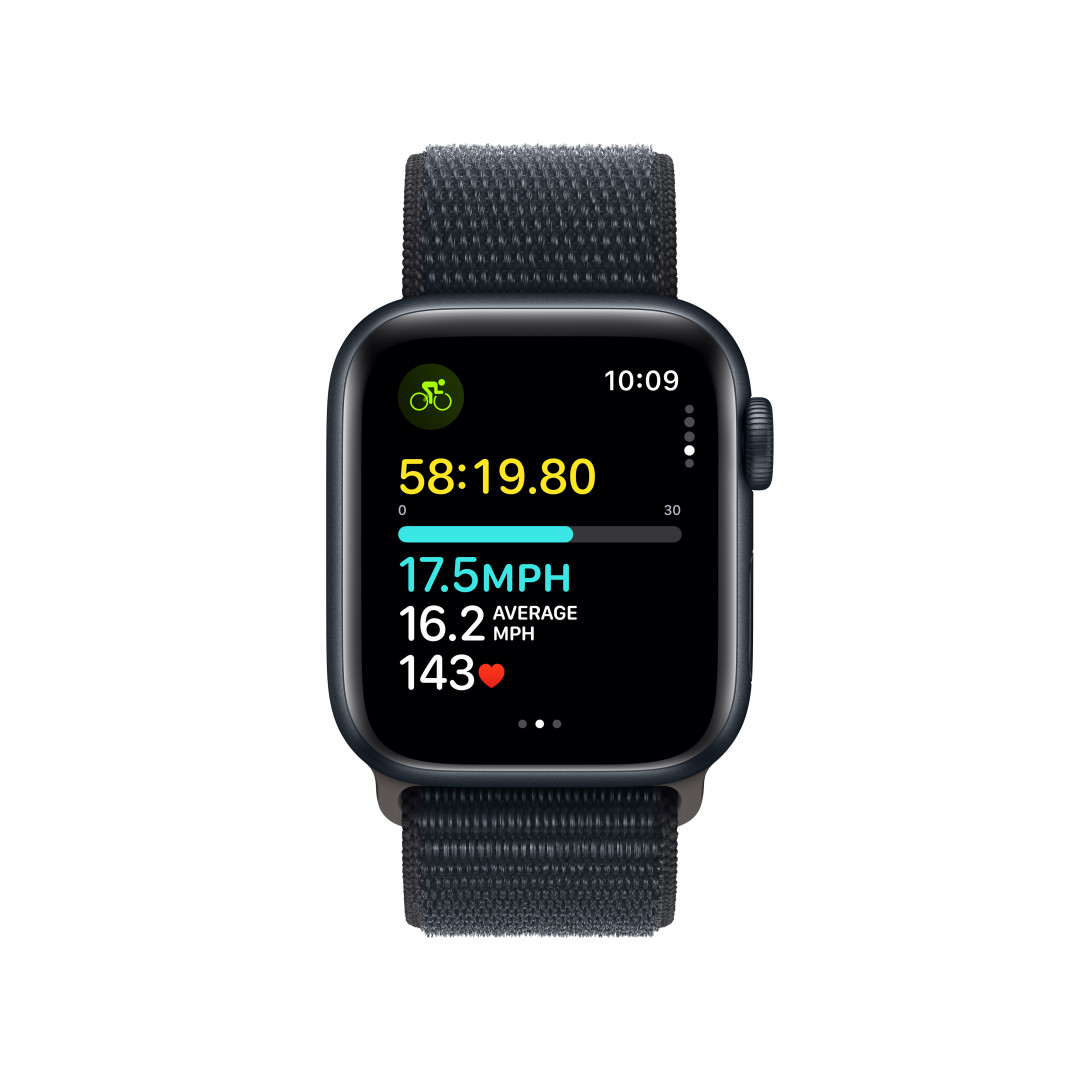 Apple Watch SE Cellular 40mm Temně inkoustový hliník s temně inkoustovým provlékacím řemínkem