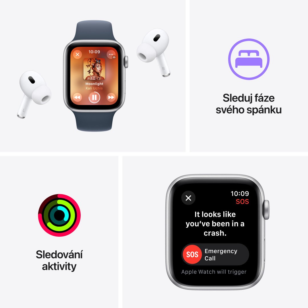 Apple Watch SE Cellular 44 mm Dark Ink Aluminium so športovým remienkom Dark Ink - S/M