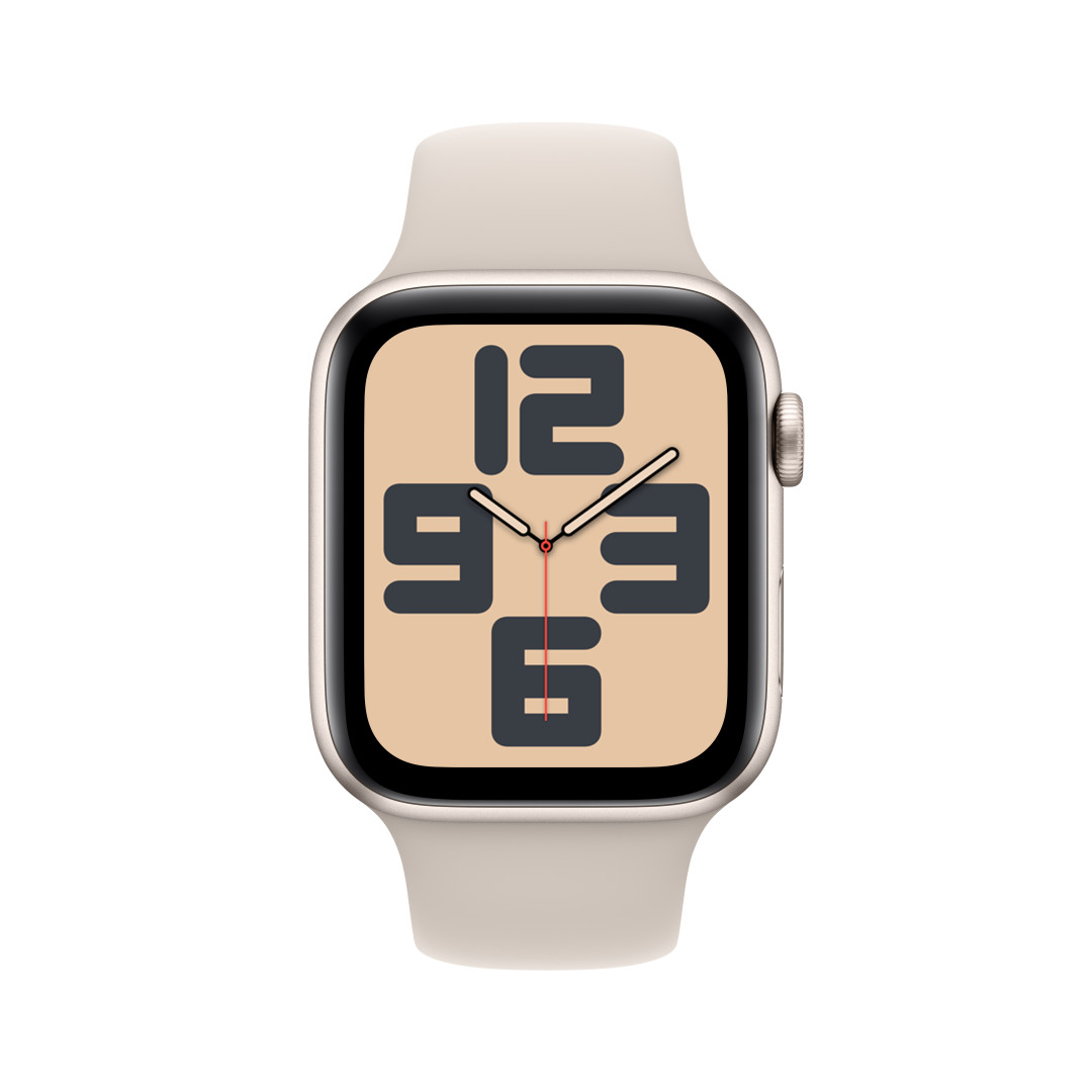 Apple Watch SE Cellular 44 mm Hviezdne biely hliník s hviezdne bielym športovým remienkom - M/L