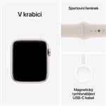 Apple Watch SE Cellular 44 mm Hviezdne biely hliník s hviezdne bielym športovým remienkom - S/M