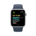 Apple Watch SE Cellular 44 mm Strieborný hliník s búrkovo modrým športovým remienkom - S/M