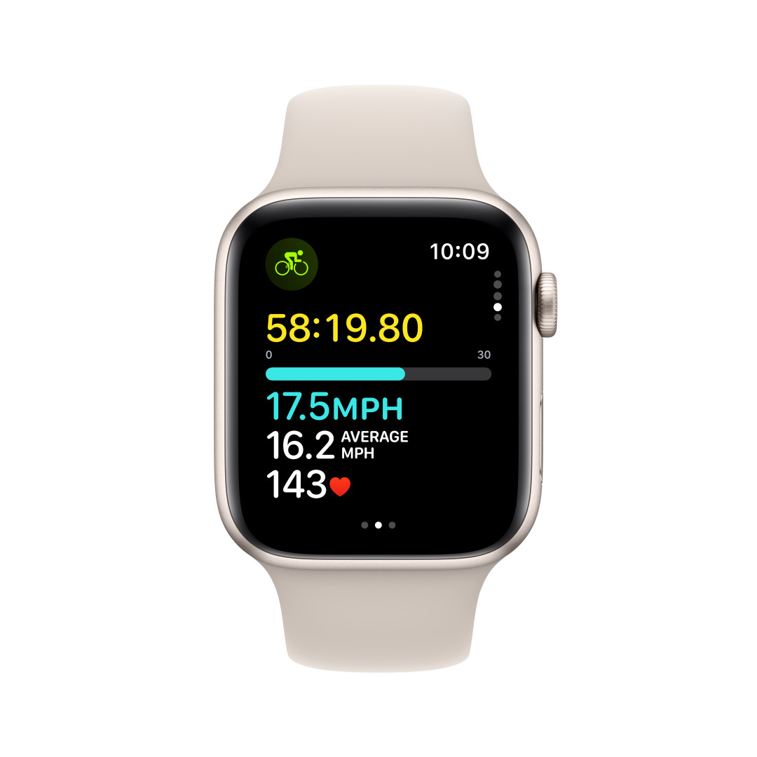 Apple Watch SE Cellular 44mm Hvězdně bílý hliník s hvězdně bílým sportovním řemínkem - M/L